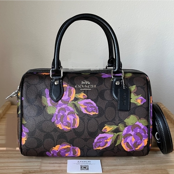 ✅Coach Set rowan satchel crossbody signature canvas + matching wallet - Picture 2 of 8